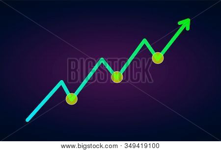 Uptrend Trend Definition Flat Icon - Bullish Chart Pattern Figure Technical Analysis. Vector Stock A
