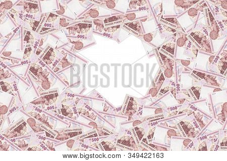 A Sarospatki Var Building On Hungary 500 Forint 1993 Banknote Pattern