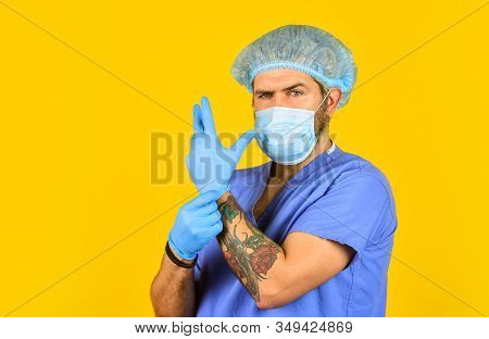 Man In Hospital. Medical Test For Vaccine. New Virus Immunity. Coronavirus In China. Epidemic Is Rap