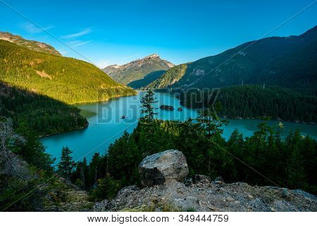 Diablo Lake From Above In The North Cascades Mountains