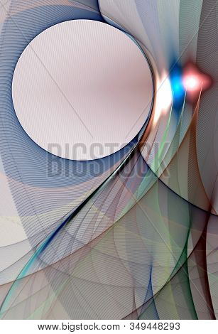 Abstract, Fractal, Computer-generated Image Of Multi-colored Geometric Shapes, Curves And Lines Rese