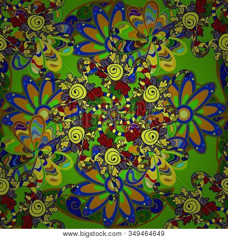 The Elegant The Template For Fashion Prints. Folk Style. Amazing Seamless Floral Pattern With Bright