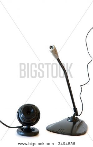 Webcamera e microfono per il Computer.