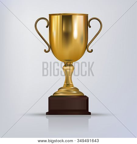 Gold Trophy Cup. Golden Winner Trophy. Vector