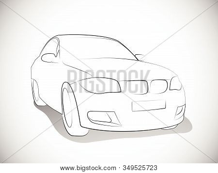 Vector Outlines Of Front Sports Cars. Eps10