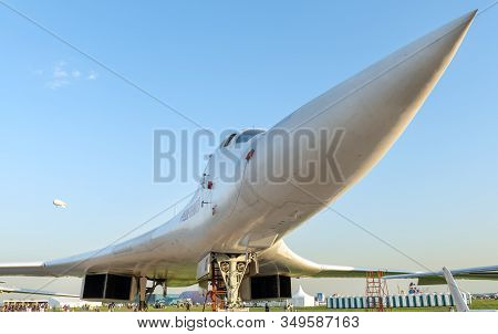 August 30, 2019 Zhukovsky, Russia.  Soviet And Russian Supersonic Strategic Bomber-missile Carrier W