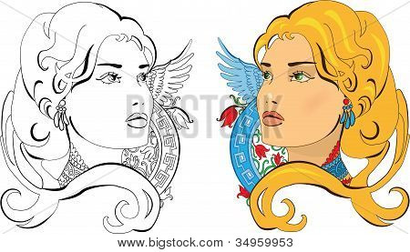 Illustrazione vettoriale della principessa slava