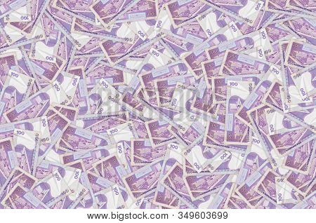 Philippines Central Bank On 100 Piso Philippines Money Bill Close Up Pattern