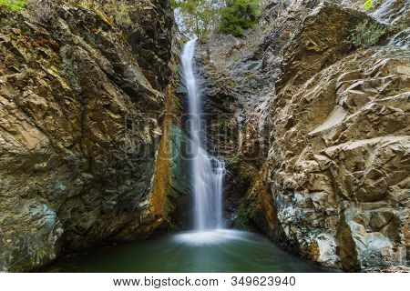 Millomeris Waterfalls in Cyprus - nature background