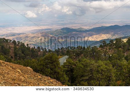 View From Mount Olympus, Highest Peak Of The Island Of Cyprus. Troodos Mountains