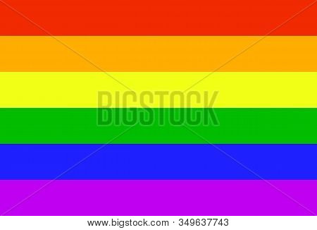 Lgbt Pride Rainbow Flag 6 Colors. Flat Icon Symbol Of The Community Of Sexual Minorities, Gays And L