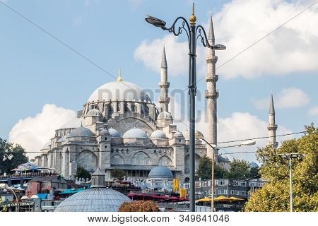 Istanbul, Turkey - August 30th 2019: View Of The Blue Mosque. Also Known As The Sultan Ahmen Mosque