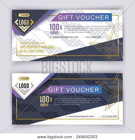 Voucher Triangle Template. Value 100 Dollars For Department Stores, Business,