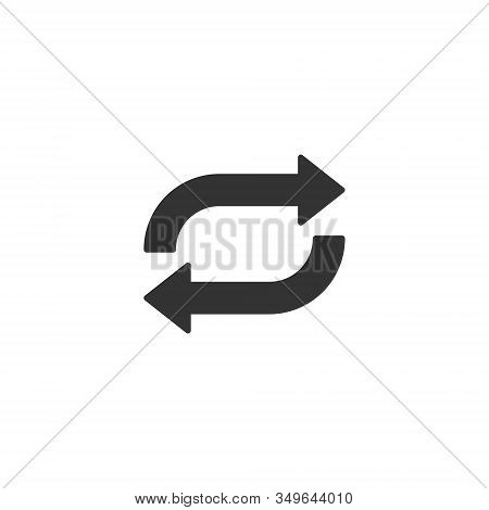 Arrow Rotation Icon In Flat Style. Sync Action Vector Illustration On White Isolated Background. Ref