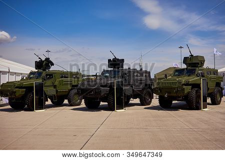 Astana, Kazakhstan - May 25, 2018: Armored Personnel Carrier Btr-80a At The Kadex Exhibition