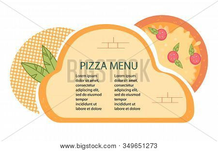 Pizza Menu Template Or Mockup Design For Pizzeria And Italian Cuisine Cafe, Restaurant With Colorful