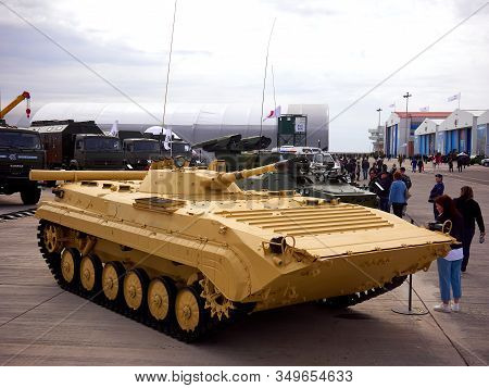 Astana, Kazakhstan - May 25, 2018: Bmp-1 Infantry Combat Vehicle At The Kadex Exhibition