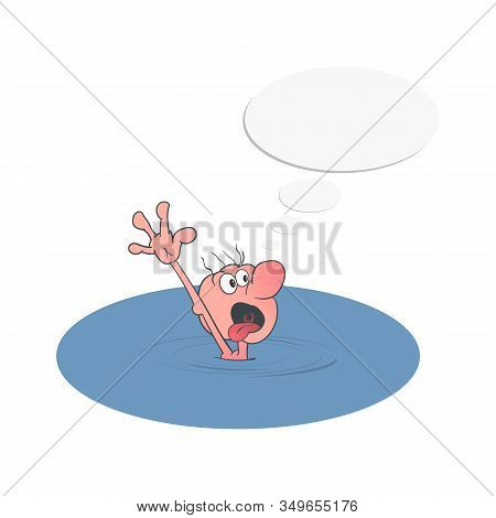 Cartoon Man Drowning Vector Photo Free Trial Bigstock