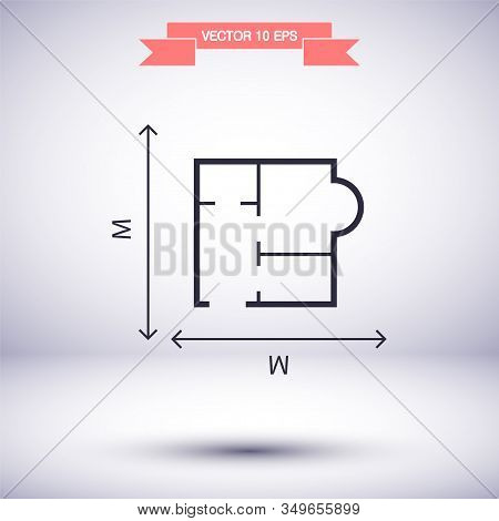 House Size Iconvector Icon , Lorem Ipsum Flat Design