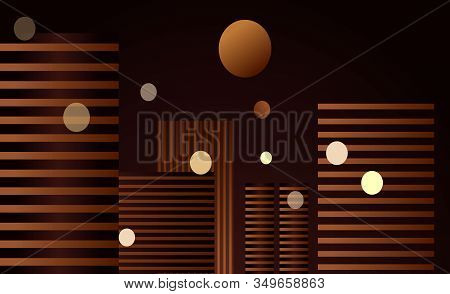 Retro Futuristic Industrial Night City In  Schematic Style And Rusty Metal