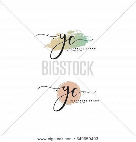Y C Yc Initial Letter Handwriting And  Signature Logo. A Concept Handwriting Initial Logo With Templ