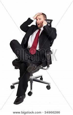 Uomo d'affari tenendo fronte