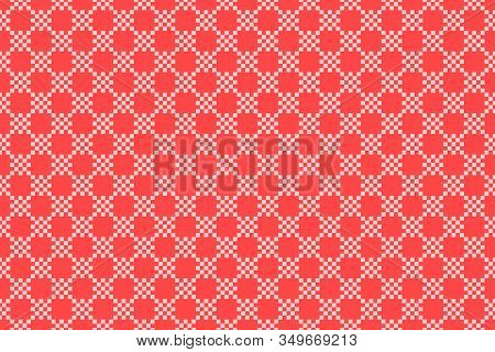 Red Checkered Seamless Pattern. Vector Stock Repeat Texture Background. Fabric Texture Surface Desig