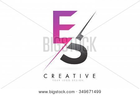 Es E S Letter Logo With Colorblock Design And Creative Cut. Creative Logo Design.