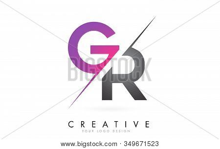 Gr G R Letter Logo With Color Block Design And Creative Cut. Creative Logo Design.