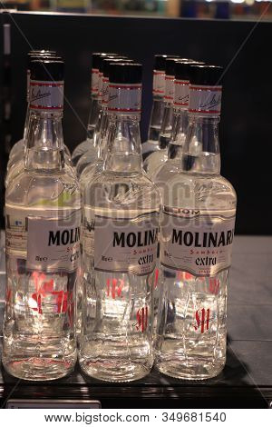 Beverwijk, The Netherlands, December 15th 2018: Sambuca Molinari, A Sweet Anise Flavored Italian Liq