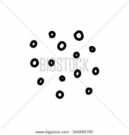 Set Abstract Rings Bubbles In Hand Drawn Doodle Style Isolated On White Background. Vector Stock Out