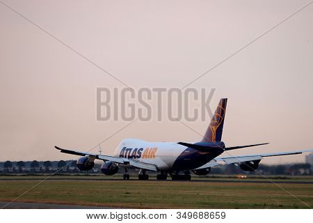 Amsterdam The Netherlands - July 26th 2018: N854gt Atlas Air Boeing 747-8f Takeoff From Polderbaan R