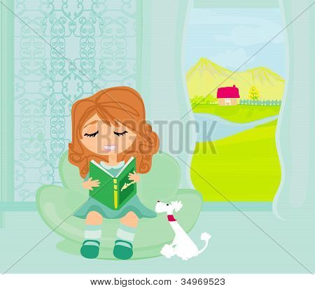 Teen pige læser en bog