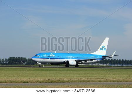 Amsterdam, The Netherlands  - August, 18th 2016: Ph-bxh Klm Royal Dutch Airlines Boeing 737,
Taking 