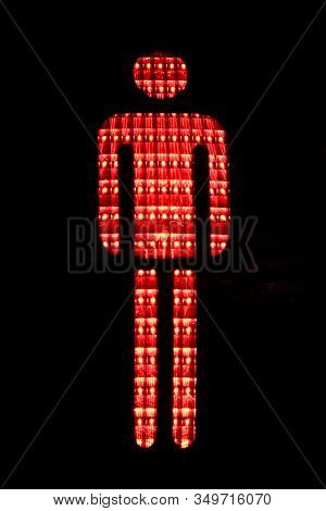 Red Pedestrian Traffic Light In Western Germany