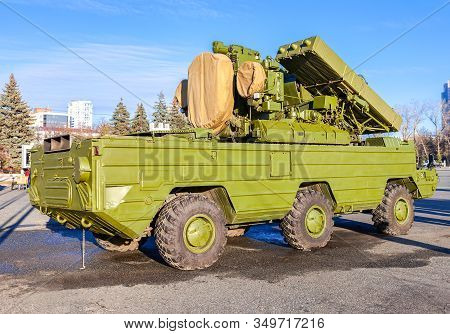 Samara, Russia - November 7, 2015: Soviet Anti-aircraft Missile Complex 