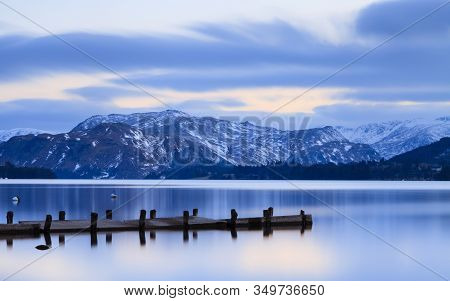 Ullswater Dusk.  The View Across Ullswater At Dusk From Pooley Bridge In The English Lake District N