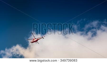 Mountain Rescue Helicopter (topr - Tatrzanskie Ochotnicze Pogotowie Ratownicze) During Emergency Cal