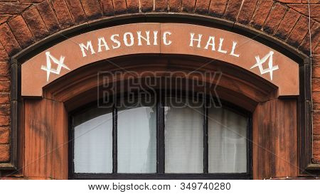 Penrith, England - May 19:  Doorway To The Masonic Hall In Penrith, Cumbria, Northern England.  The 