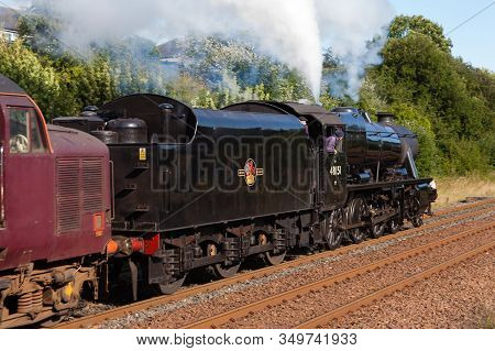 Appleby, England - August 18:  Preserved Stanier Class 8f Steam Locomotive Number 48151 Departs Sout