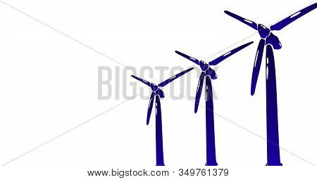 Wind Renewable Energy In Japan Vector Illustration - Wind Turbine On The Flag Background In Colors R