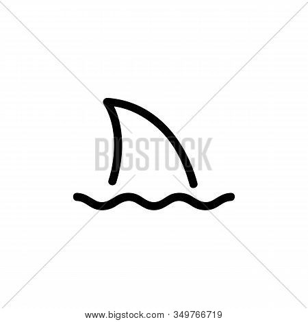 Shark Icon Vector. Thin Line Sign. Isolated Contour Symbol Illustration