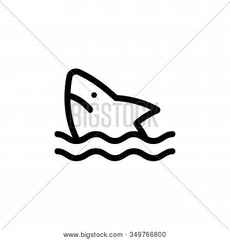 Shark Icon Vector. Thin Line Sign. Isolated Contour Symbol Illustration