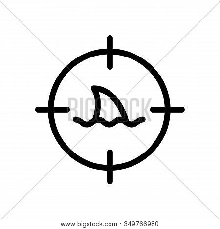 Shark Icon Vector. Thin Line Sign. Isolated Contour Symbol Illustration