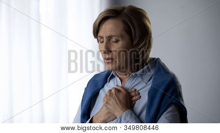Elderly Lady Feeling Anxiety, Disturbed With Bad News, Emotional Experience