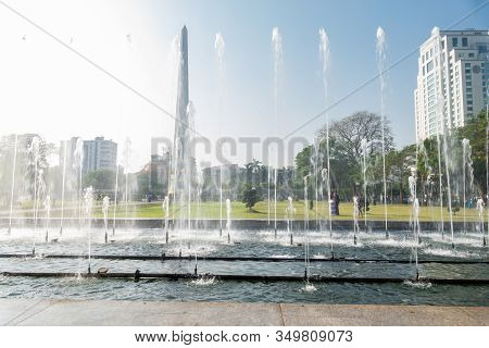 Independence Monument, A 46 Meter High Tower Surrounded By Five Pillars
