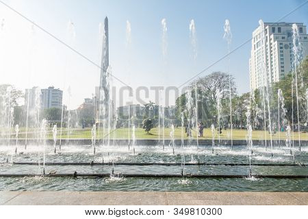 Independence Monument, A 46 Meter High Tower Surrounded By Five Pillars