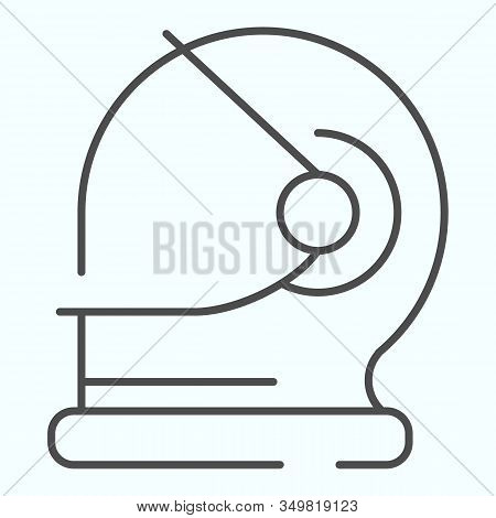 Astronauts Helmet Thin Line Icon. Cosmonaut Casque With Protective Glass. World Space Week Design Co