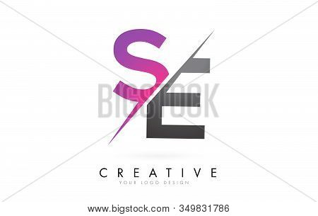 Se S E Letter Logo With Colorblock Design And Creative Cut. Creative Logo Design.