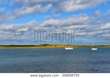 Small Boats On The Sea Near Malahide City View Dublin Ireland